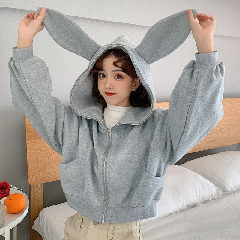 Rabbit Ear Hoodie - Etsy