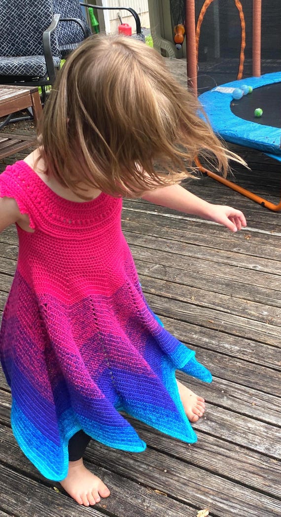 Abigail Fairy Dress, Hand-Made Crochet Kids Dress