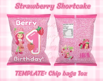 Plantilla para bolsa de chips de tarta de fresa