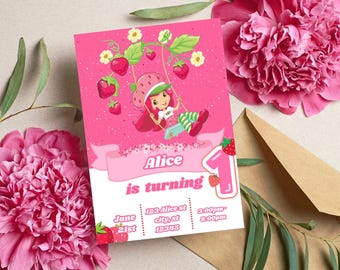 invitación de tarta de fresa