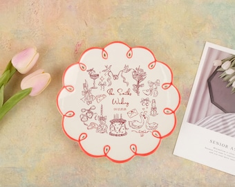 Custom Wedding Plate, Wedding Gifts For Newlyweds, New Home Ceramic Dish,Ceramic Wedding Gift, Anniversary Gift