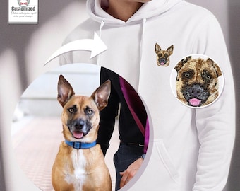 Customized Photo Embroidered Hoodies,Embroidered Hoodies For Friends And Family Couples,Pet Embroidered Hoodie,Custom Gift,Anniversary Gift