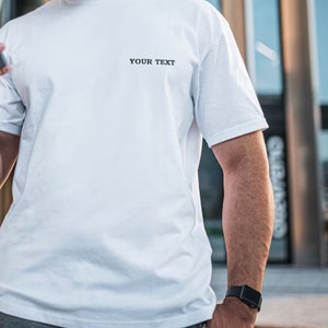 Camiseta personalizada con texto bordado para adultos, camiseta con logotipo personalizado, camiseta bordada, camiseta personalizada, regalos personalizados, regalo de Halloween/Navidad