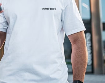 Custom Adult Embroidered Text T-Shirt,Custom Logo Shirt,Embroidered Tee, Custom Tee,Personalized Gifts,Halloween/Christmas Gift