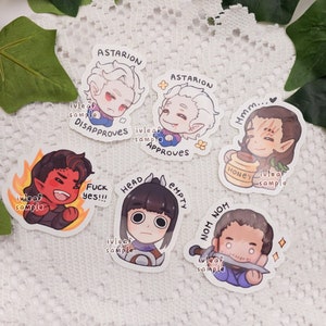 Baldur's Gate 3 Stickers | BG3 | Astarion, Karlach, Halsin, Shadowheart, Gale | Glossy - Matte - Holo