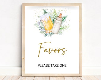 Baby Shower Favors Sign, Gender Neutral, Brewing Baby Shower Event Sign, Please Take One Sign, Co-Ed Shower, Printable Instant Download, BQ3