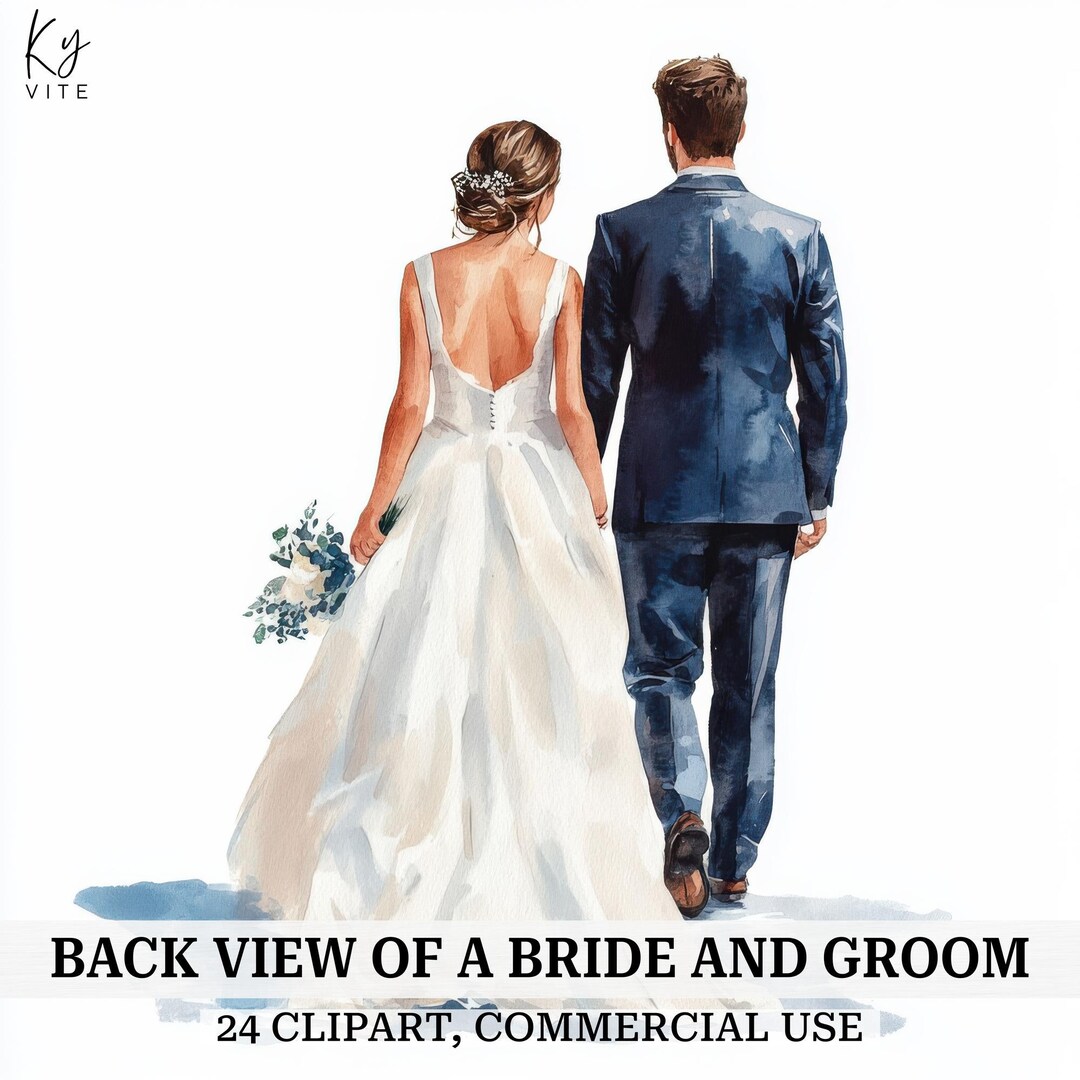 24 Wedding Couple Clipart, Wedding Bride, Wedding Groom, Invitation ...