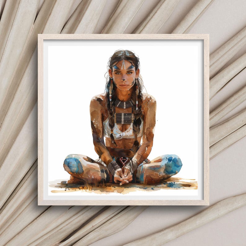 10 Aboriginal Australian Woman Clipart, Indigenous Women, Printable