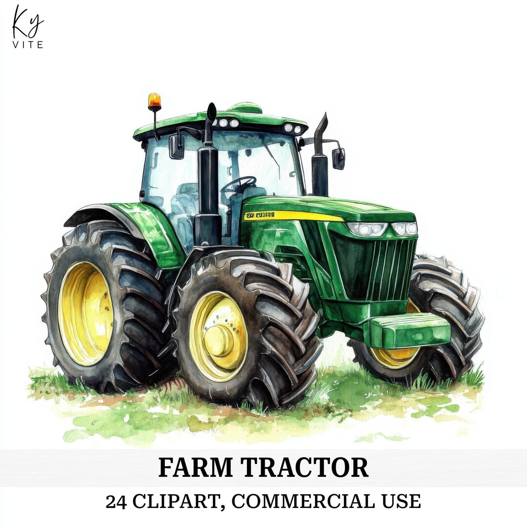24 Farm Tractor Clipart, Rustic Tractor Graphics, Agricultural ...