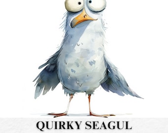 Schrullige Möwe Clipart: 19 lustige JPGs, PNGs (Digitaler Download)