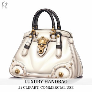 21 Luxus Handtasche Clipart, Mode Handtaschen, Frau Accessoires, druckbare Aquarell Clipart, hohe Qualität, digitaler Download, Papierwesen