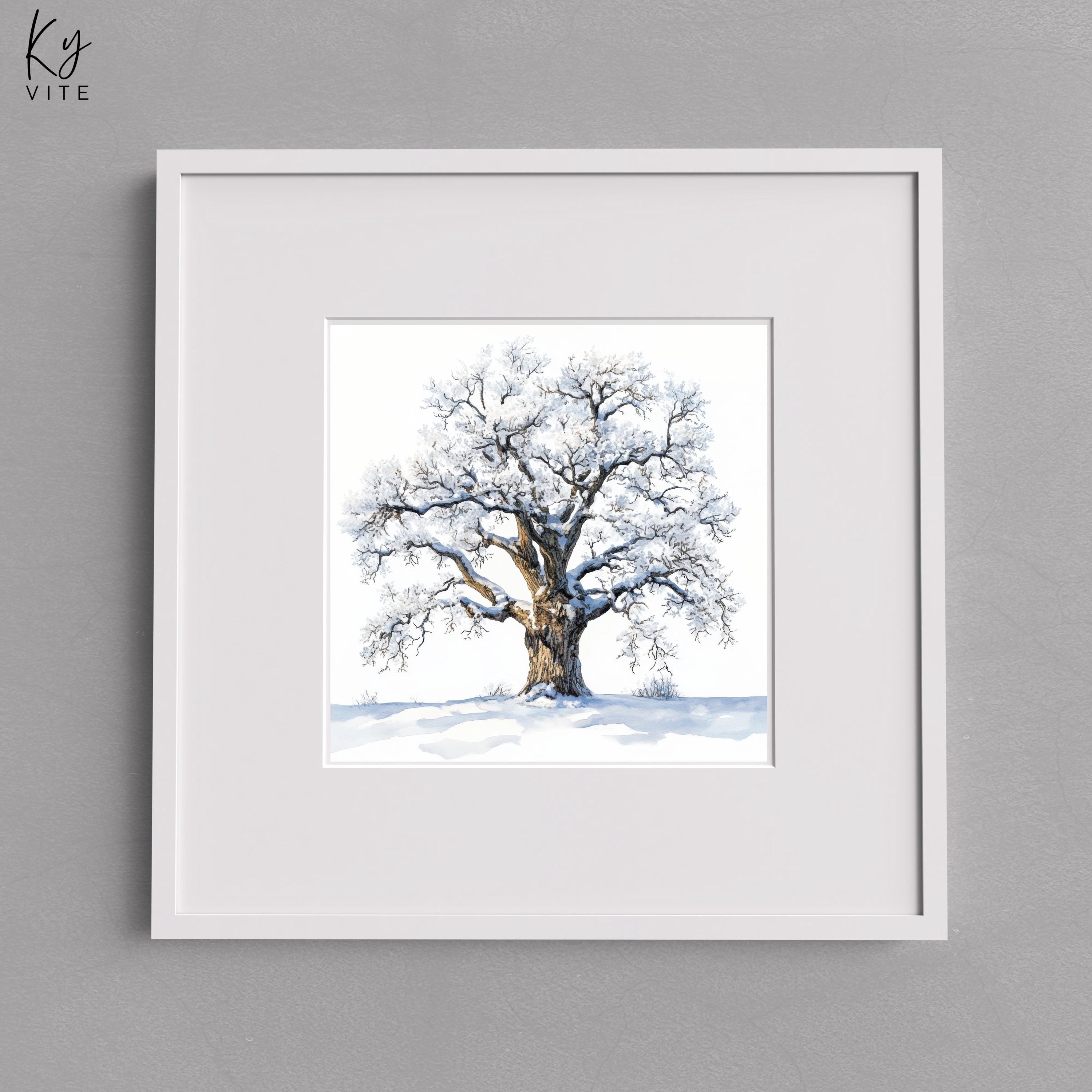 Artery8 Winter-Eiche Baum Silhouette Geburtstagskarte – 17,5x12,5 Cm, Blanko Innen, Mit Umschlag