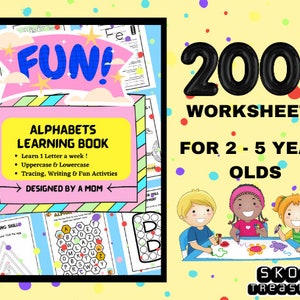 Toddlers Alphabet Learning Book, Letter Of Week Preschool Curriculum, Letter Tracing worksheets, Uppercase lowercase, Handwriting Practice