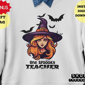Un insegnante spettrale svg png, maglietta di apprezzamento per l'insegnante strega di Halloween svg, professore divertente, maglietta per homeschooler regalo per donne insegnante