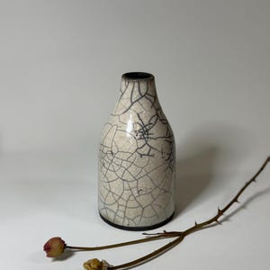 13.5 Inch Limited Edition Raku Pottery Oval Vase