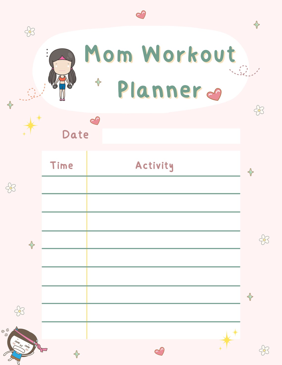 Mom Planner Digital Download: Daily to Do List, Workout Planner, Mom ...