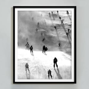 Vintage Skiing Poster: Black and White Winter Wall Art (Digital Download)