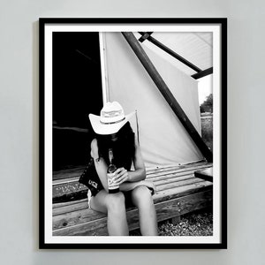 Cowgirl Drinking Wine Print, Bar Cart Wall Art, Black and White, Alcohol Poster, Wild West Photo, Retro Western Print, Girly Dorm Room Decor