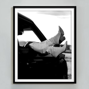 Cowgirl Boots Print, Printable Hypebeast Wall Art, Black and White, Fashion Photography, Teen Girl Dorm Room Decor, Cowboy Like Me Poster