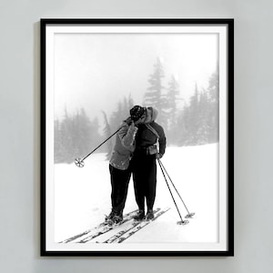 Vintage Ski Poster: Black and White Photo Print (Digital Download)