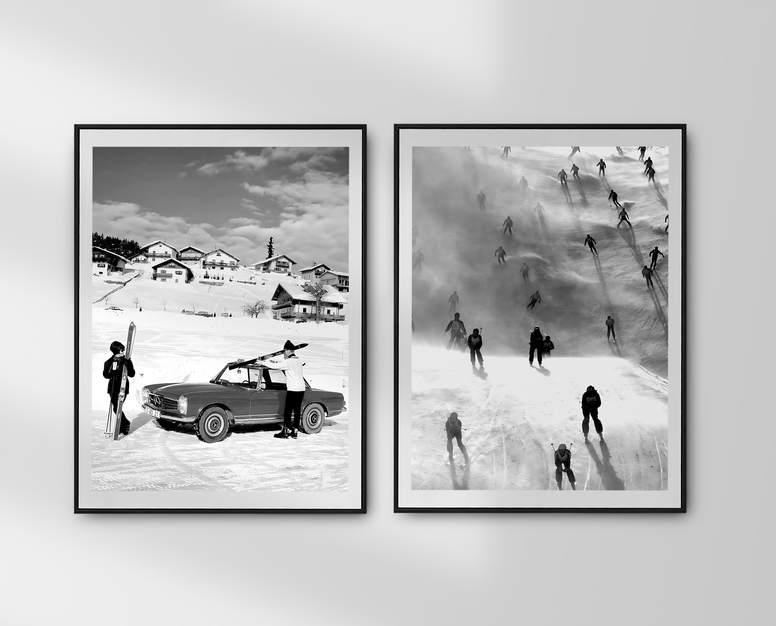 Vintage Apres Ski Poster, Black and White Photo Print (digital Download ...