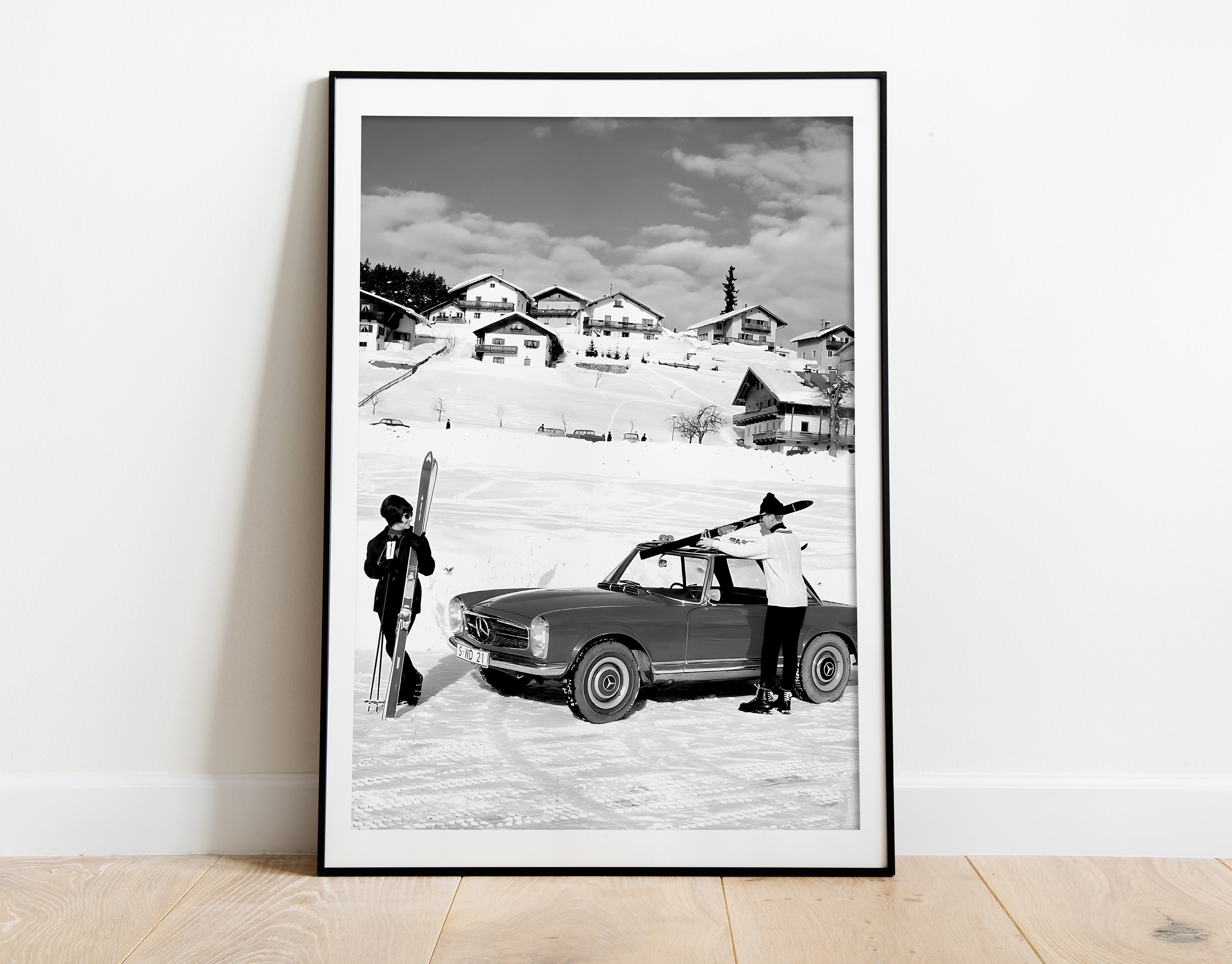 Vintage Apres Ski Poster, Black and White Photo Print (digital Download ...