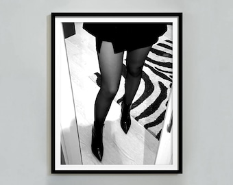Vintage High Heels Print: Black and White Fashion Photography (Digital Download