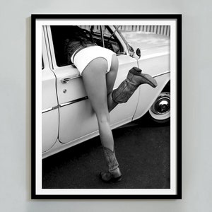 Cowgirl Boots Poster, Feminist Print, Black and White, Trendy Wall Art, Fashion Poster, Luxury Print, Cowboy Like Me, Girly Dorm Room Decor