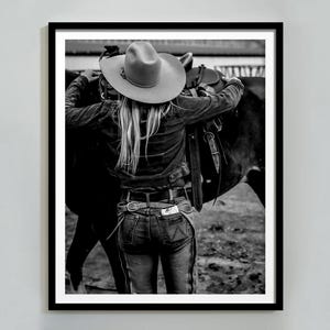 Vintage Cowgirl Print: Black and White Western Photography (Digital Download)