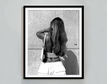 Black and White Fashion Photography Print: Maximalist Room Decor (Digital Download)