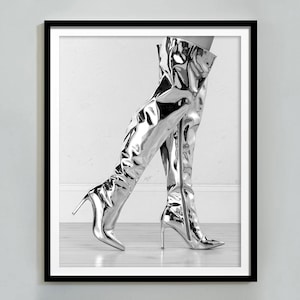 Boots Print, Cowboy Like Me Poster, Black and White Wall Art, Luxury Fashion Print, Girls Bedroom Decor, Feminist Poster, Trendy Wall Art