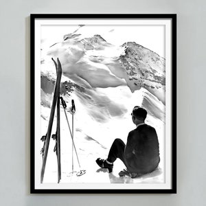 Vintage Ski Photo Print: Apres Ski Lodge Decor (Digital Download)