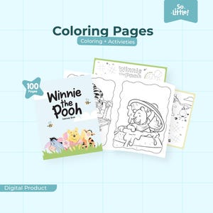 Hojas de actividades y páginas para colorear de Winnie the Pooh para imprimir / Kit digital de cumpleaños para niños