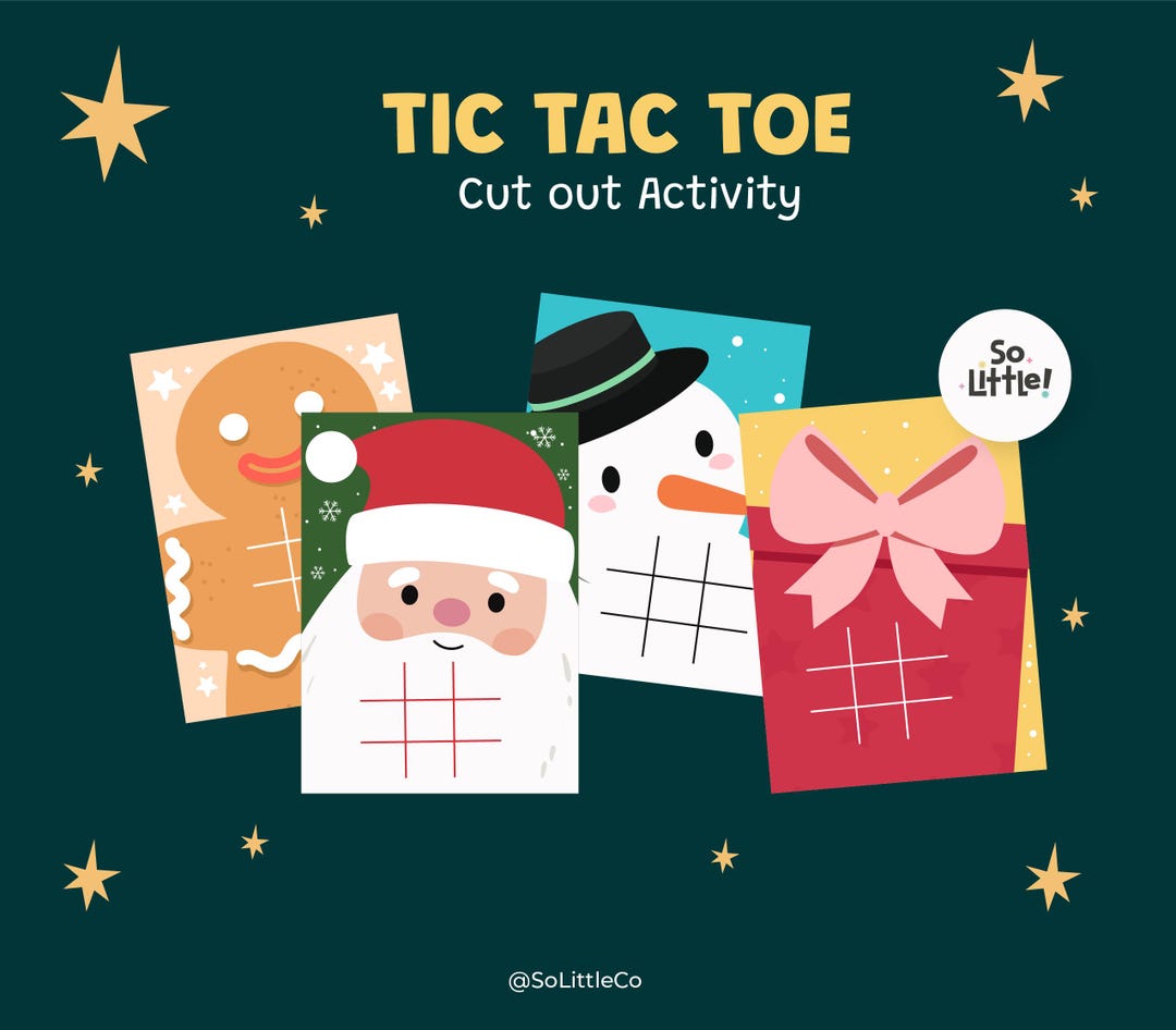 Christmas Tic Tac Toe Printable PDF – Cut Out Activity - Etsy