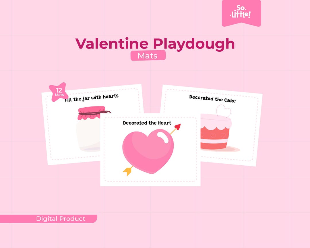 Valentine Playdough Mats | Kids Fine Motor Activity (digital Download ...