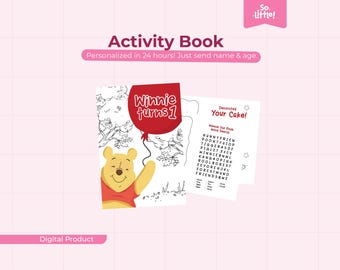 Personalized Winnie the Pooh Birthday Activity Pack: Coloring Pages & Games (PDF Download)