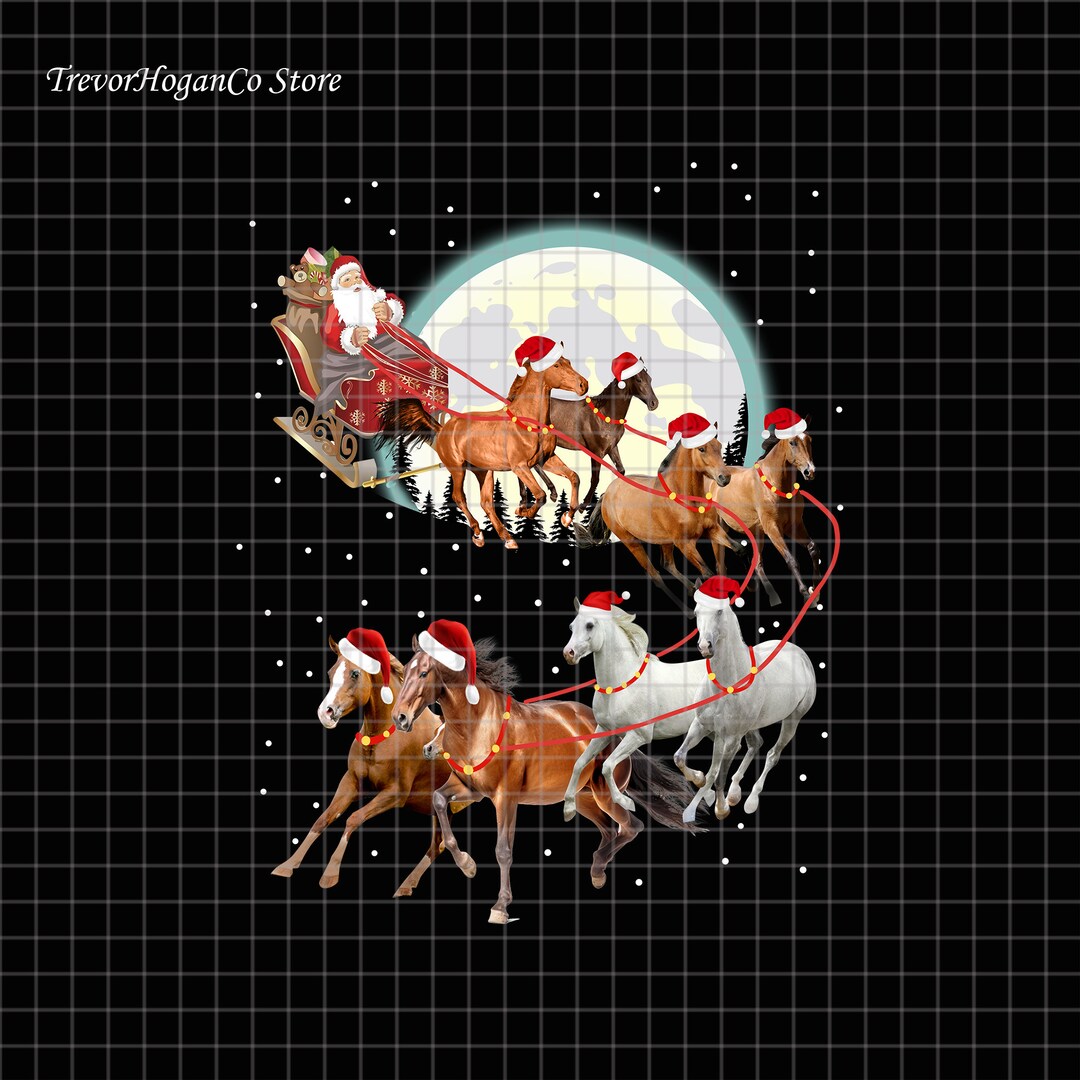 Horse Lover Animal Christmas Png, Christmas Tree Horse Farm Animals Png