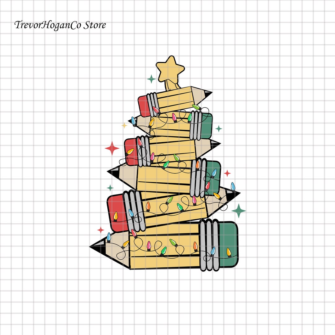 Pencils Christmas Tree Png Christmas Gift Christmas Pencils Etsy