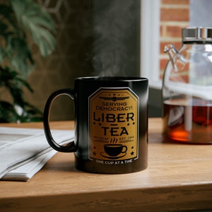 Liber-Tea Helldivers 2 Tasse, Morgentasse Liber-Tea, Helltaucher-Geschmacksdemokratie, schwarze Tasse 11 Unze, 15 Unze Bild 6