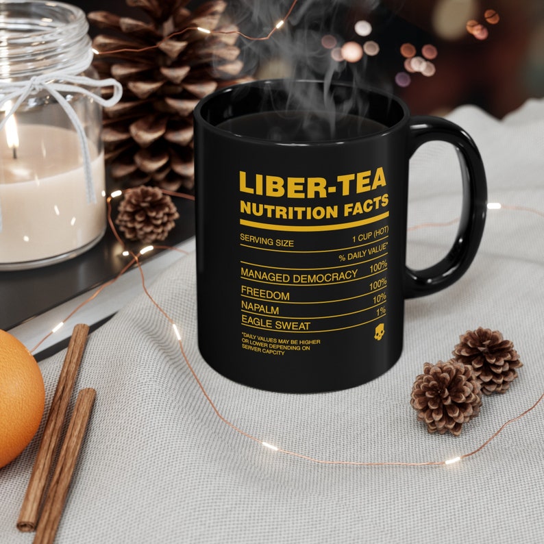 Liber-Tea Helldivers 2 Tasse, Morgentasse Liber-Tea, Helltaucher-Geschmacksdemokratie, schwarze Tasse 11 Unze, 15 Unze Bild 5