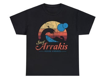 Besuchen Sie Arrakis Vintage Distressed Surf Dune Sci Fi Minimalist Minimal Film Dune2 Gaming Anime Classic T Unisex aus schwerer Baumwolle T-Shirt