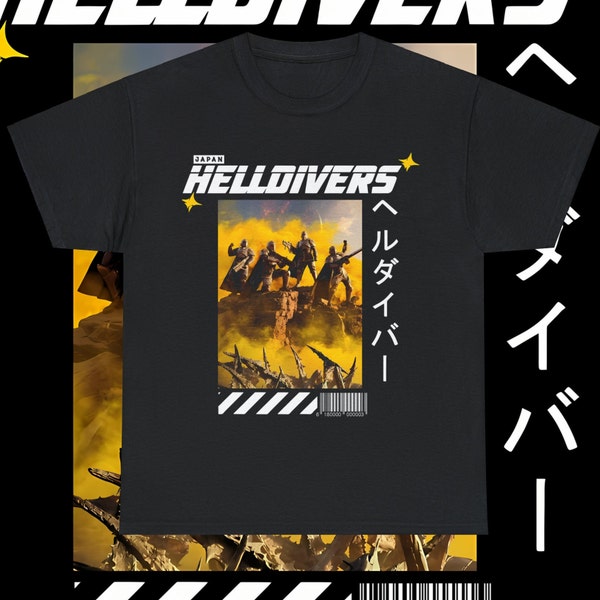 Helldivers 2 Liber-Tea Malevelon Creek Veteran Streetwear Shirt Japanese Style Sci-Fi Co-op Shooter Merch Unisex Heavy Cotton Tee shirt