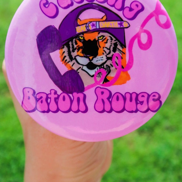 LSU Calling Baton Rouge Tiger 3” Large Gameday Button