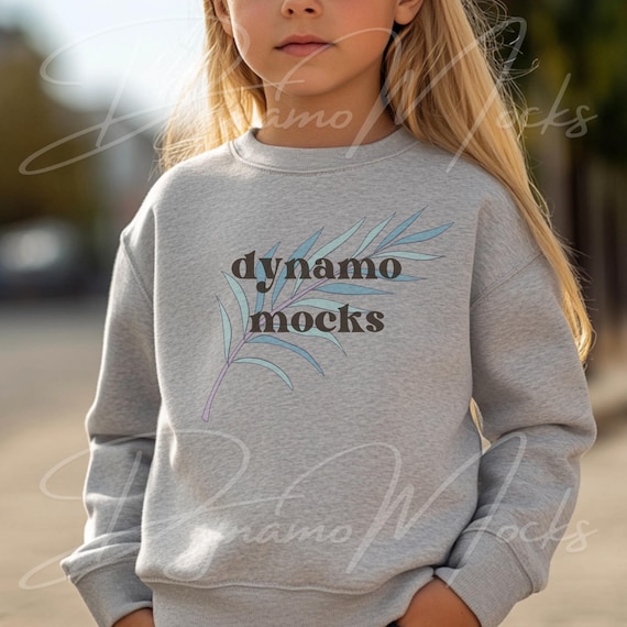 Kids Sweatshirt Mockup, Youth Sport Gray Gildan 18000b Mockup, Sport Gray 18000b Mockup, Kids Shirt Fall Mockup