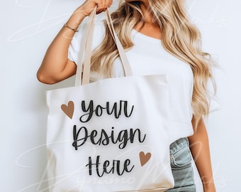 Large Tote Mockup, Oversized Weekender Natural Tote Bag Mockup, Natural Canvas Bag Mockup Natural Tote Bag Mock Up Canvas Bag Mockup