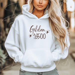 Gildan 18500 Mockup, White Hoodie Mockup, Womens Mockup, White Sweatshirt Mockup, Oversize Hoodie Trendy Aesthetic, White Gildan 18500