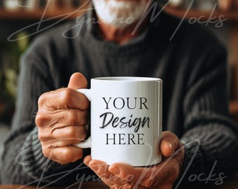 Mug Mockup, 11oz Ceramic White Mug Mockup, Coffee Cup Mockup, Ceramic Mug Mockup, Papa Grandpa Senior Mockup
