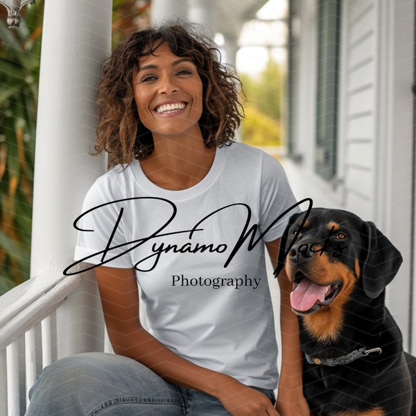 White Bella Canvas 3001 Mockup, Dog Mom Mockup, Womens Short Sleeve Shirt Mock, Outdoors Animal Pet Sitter, Female Tshirt Mockup