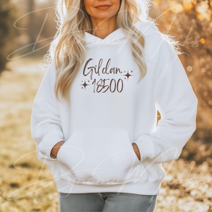 White Gildan 18500 Mockup, White Hoodie Mockup, Womens Mockup, White Sweatshirt Mockup, Oversize Hoodie Trendy Aesthetic