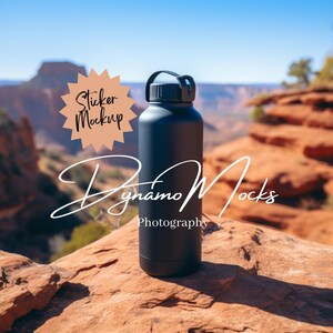 Sticker Mockup | Outdoor Product Decal Mockup | Water Bottle Sticker Mocks